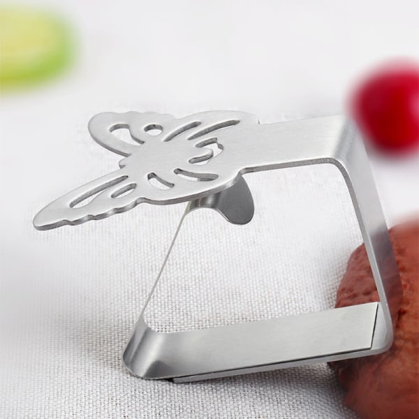 Butterfly-Shaped Cloth Clips / Cloth Holders, 4-pack Silver - Image 2