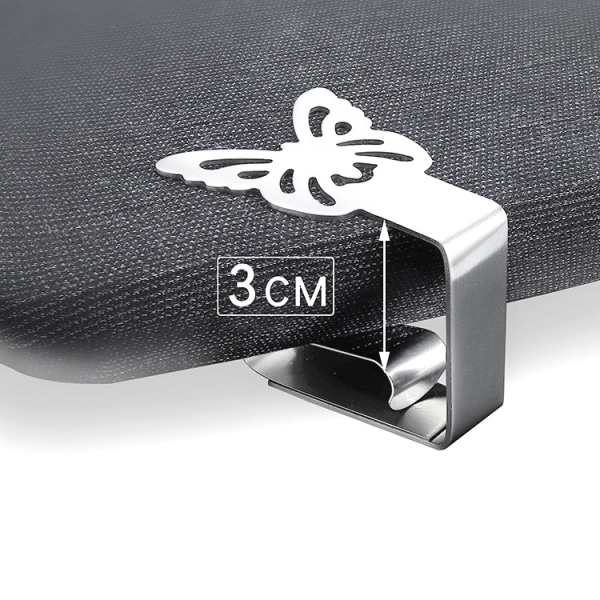Butterfly-Shaped Cloth Clips / Cloth Holders, 4-pack Silver - Image 4
