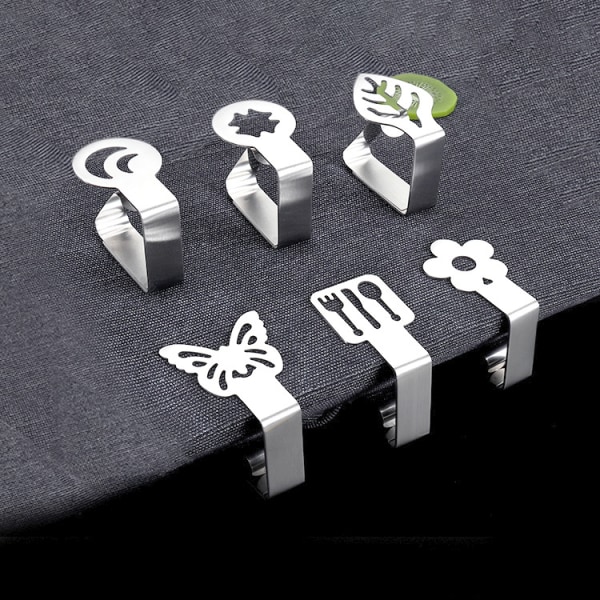 Butterfly-Shaped Cloth Clips / Cloth Holders, 4-pack Silver - Image 5