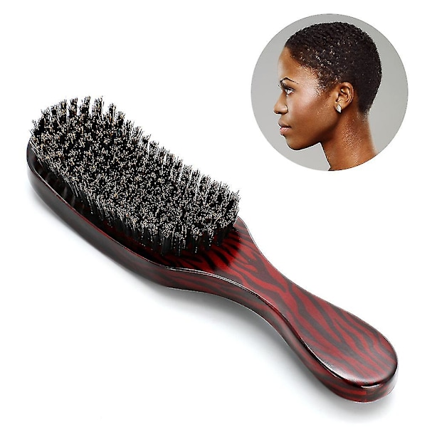Boar Bristle Hair Brush for Men Women and Kids, 360 Wave Brush for Daily Use, Soft Natural Bristles - Image 1