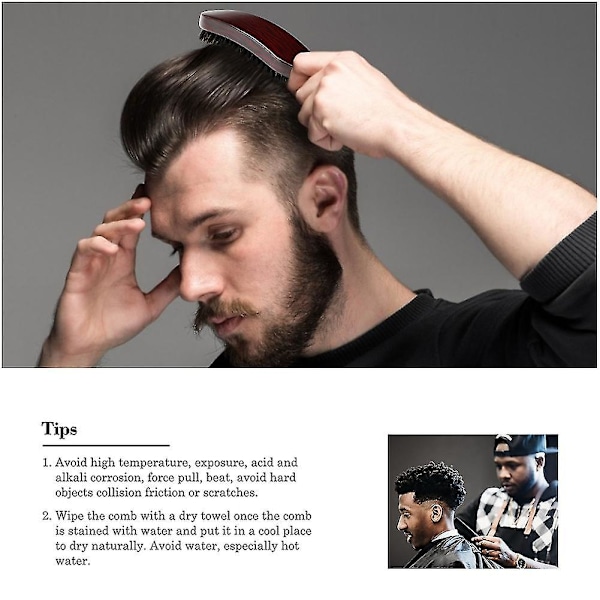 Boar Bristle Hair Brush for Men Women and Kids, 360 Wave Brush for Daily Use, Soft Natural Bristles - Image 2