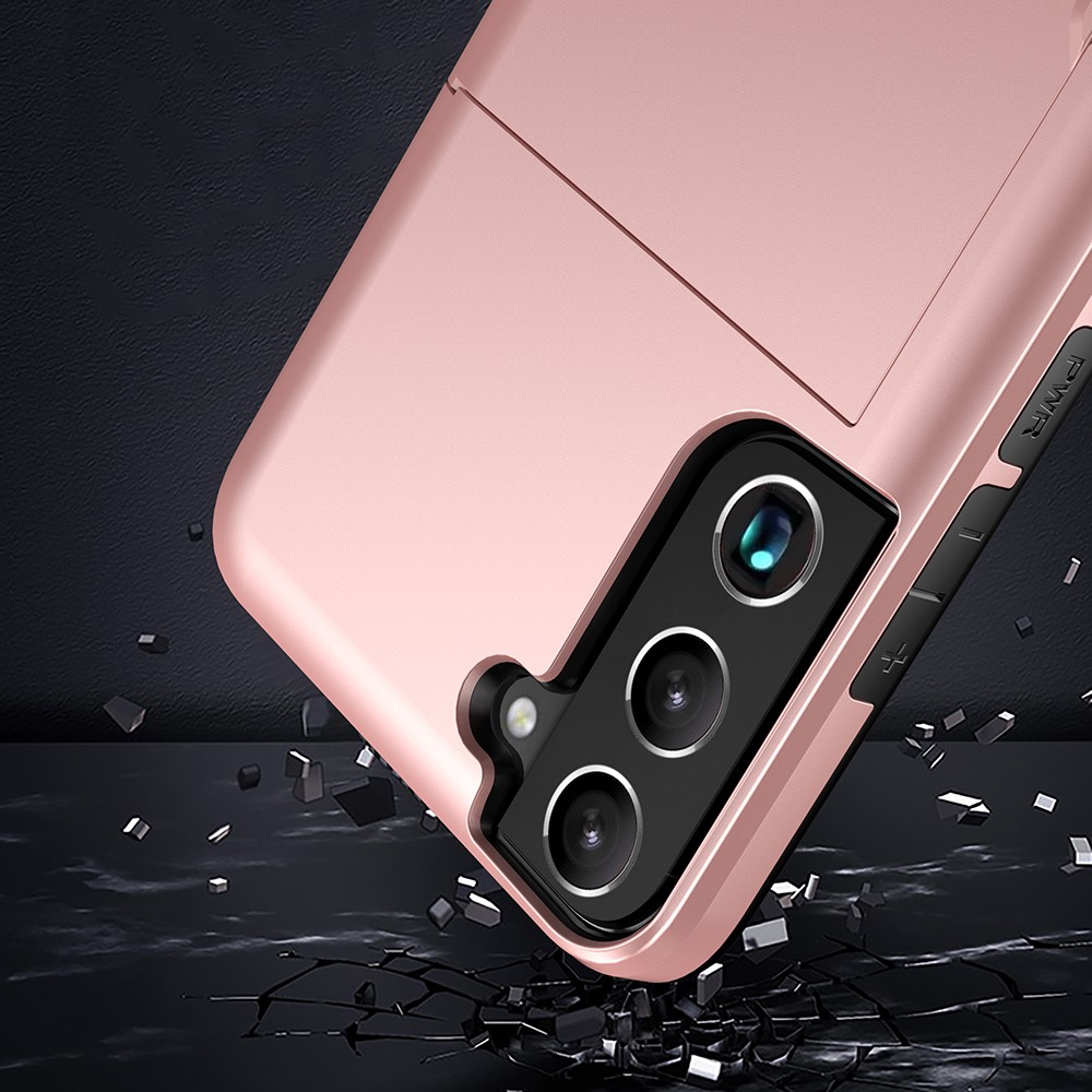 Compatible with Samsung Galaxy S22 Case with Card Slot Rose Gold - Image 2