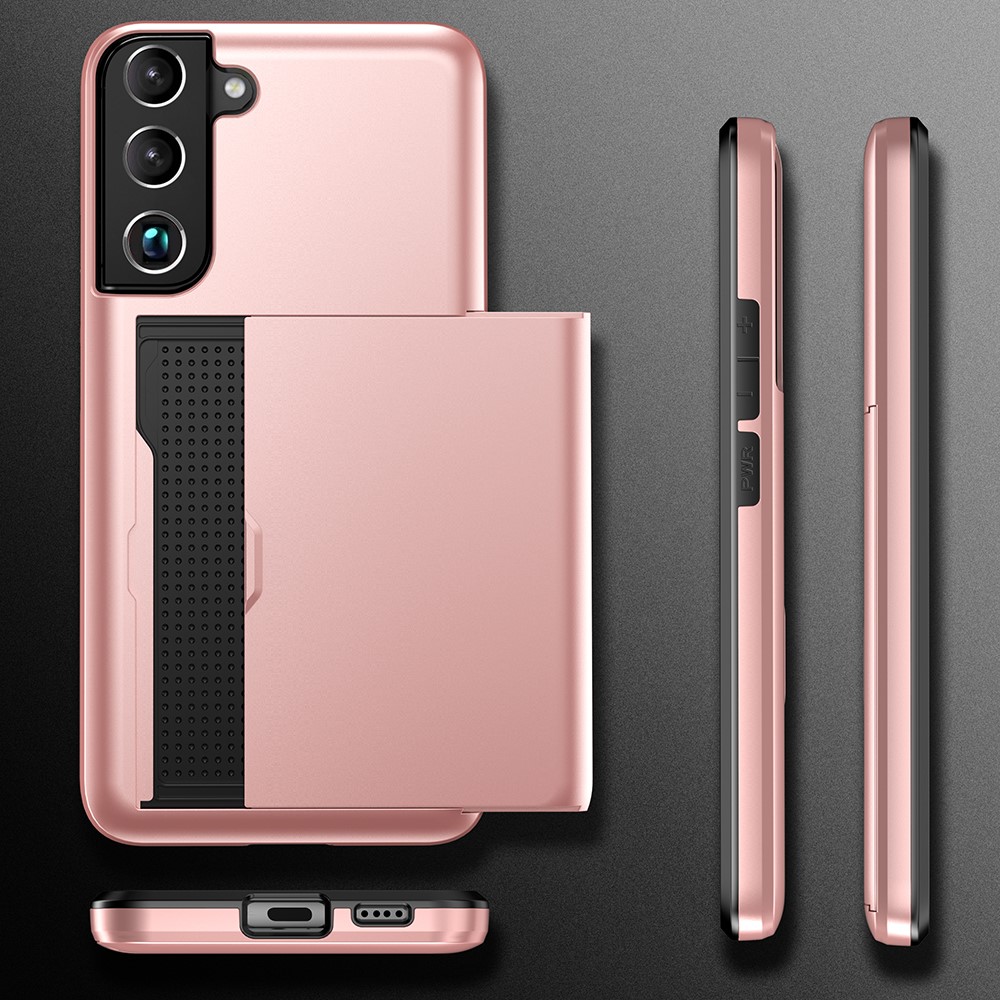 Compatible with Samsung Galaxy S22 Case with Card Slot Rose Gold - Image 5