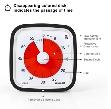 Visual Timer 60 Minute Classroom Timer for Kids Black 150 - Image 8