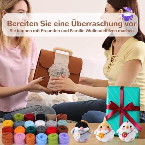 Felting Needles Kit in 24 Colors with Wool, Tools, Mat \u0026 Storage Bag for DIY Craft Projects. - Image 5