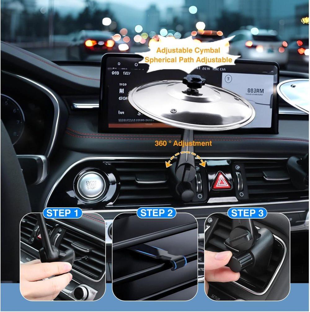 Gold Silver Car Drum Cymbal Air Valve Bracket 1/2 Pack 2 pcs Compatible with Car Accessories - Image 4