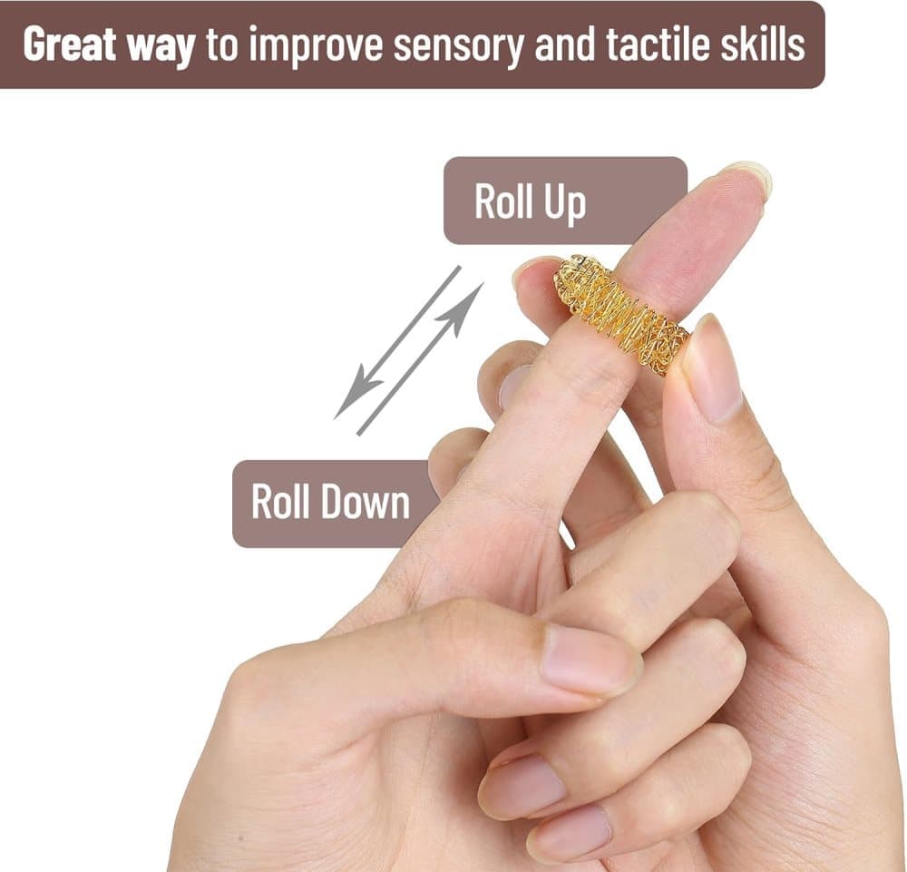 Fidget Stress Ring Sensory Toys for Anxiety and ADHD - 14 Pack Stress Rings - Image 2