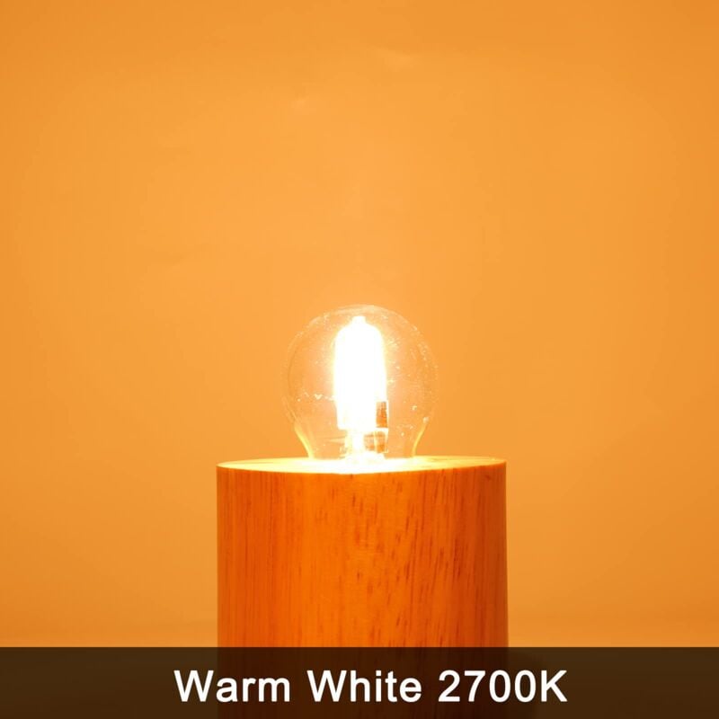E27 Halogen Bulbs 6-Pack, 28W G45 Dimmable Warm White 2700K Golf Ball Clear Blub, Compatible with Chandeliers - Image 2