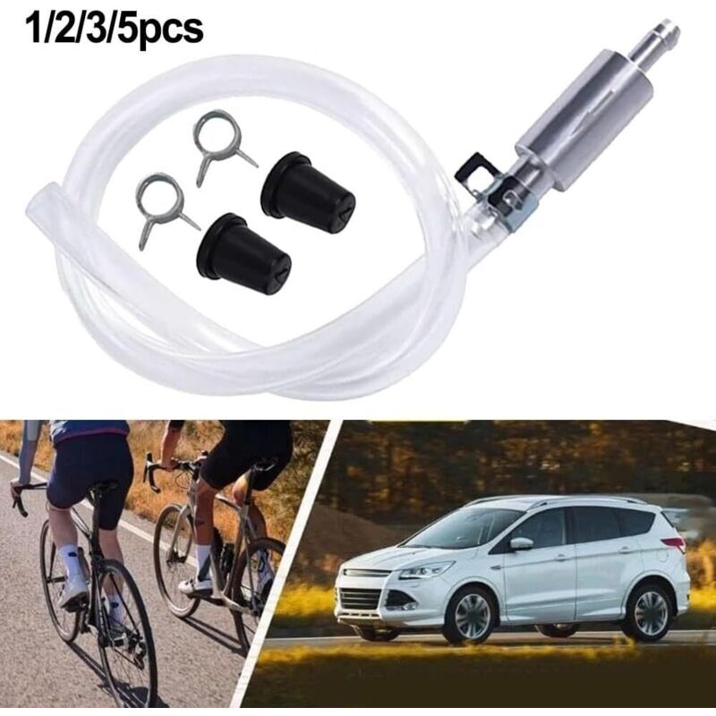 Brake Bleed Tool Set with Check Valve and Metal Hose Clamps Compatible with Vehicle Hydraulic Brake Systems Silver - Image 3