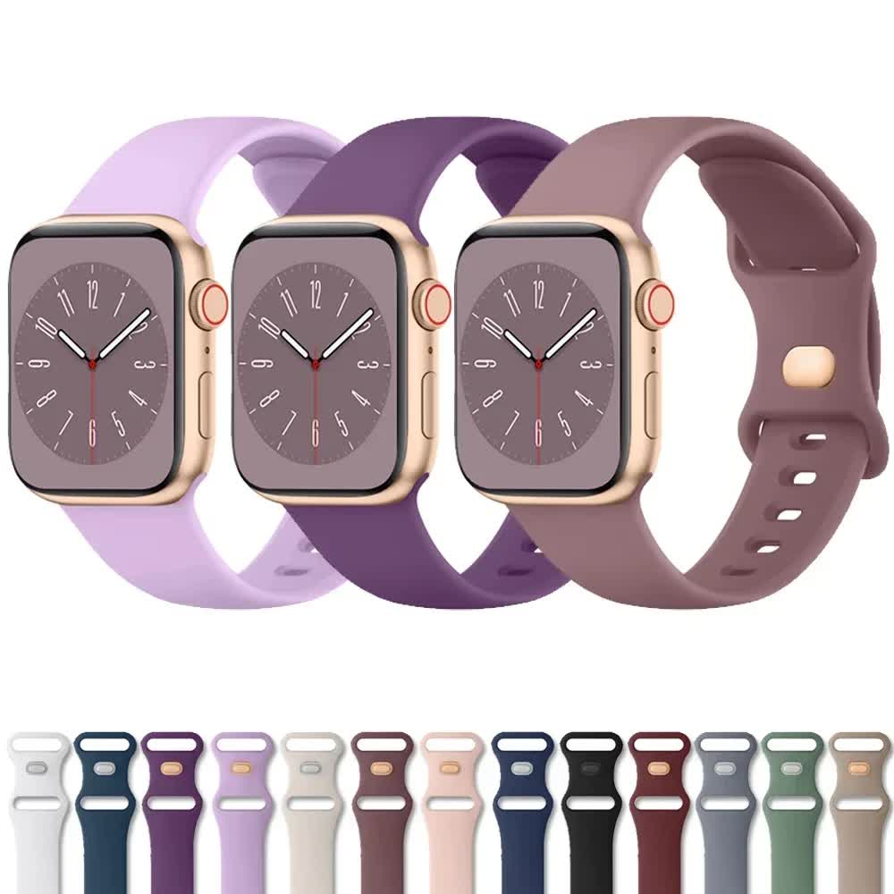 Soft Silicone Band for Compatible with Apple Watch Series 8 7 6 5 4 3 SE and Ultra, Apple, Smoky Purple, 38mm 40mm 41mm 42mm 44mm 45mm 49mm - Image 2