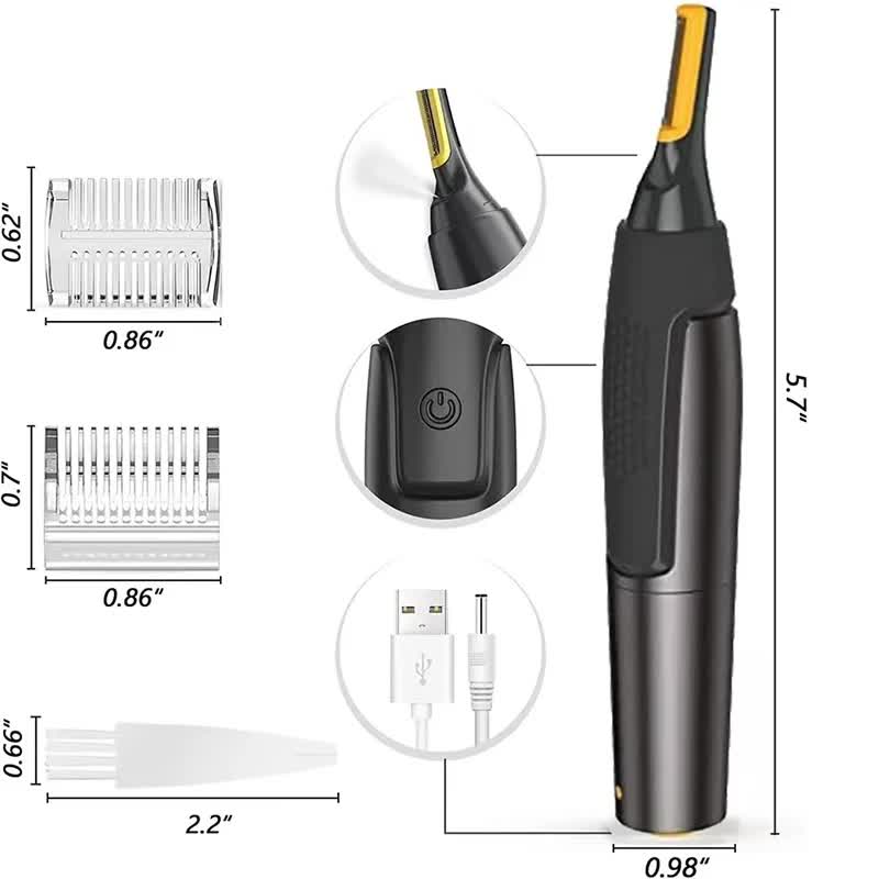 Electric Nose Hair Trimmer Men Portable USB Charging Waterproof Safe Clean Ultra-thin Precision and Ear Trimmer - Image 5