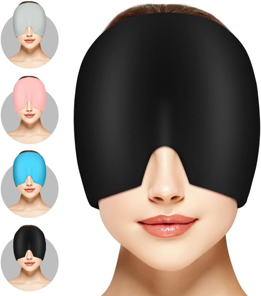 Migraine Gel Capsule, 180° Cold Migraine Reusable Warm Pack, Black Pink - Image 1