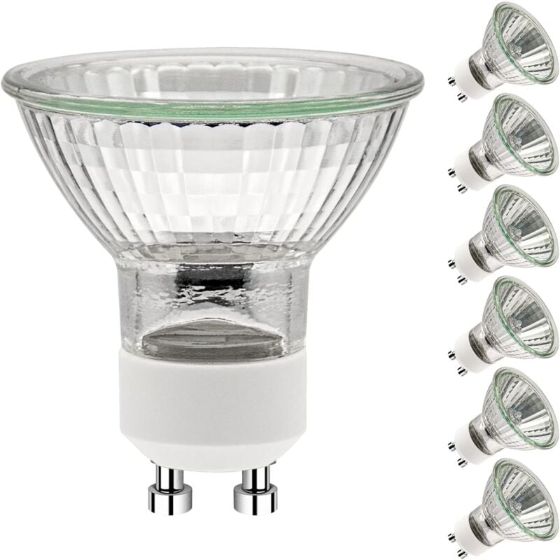 GU10 Halogen Bulbs 50W 220V 2700K Warm White 35 Degree Beam Angle 6-Pack - Image 1