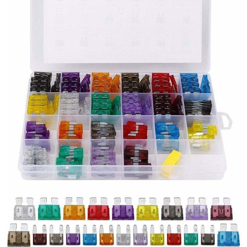Car Fuse Auto Mini Fuses Assorted Kit 2A 3A 5A 7.5A 10A 15A 20A 25A 30A 35A 40A with Clip Storage Box 242 pcs, by DEBUNS - Image 1