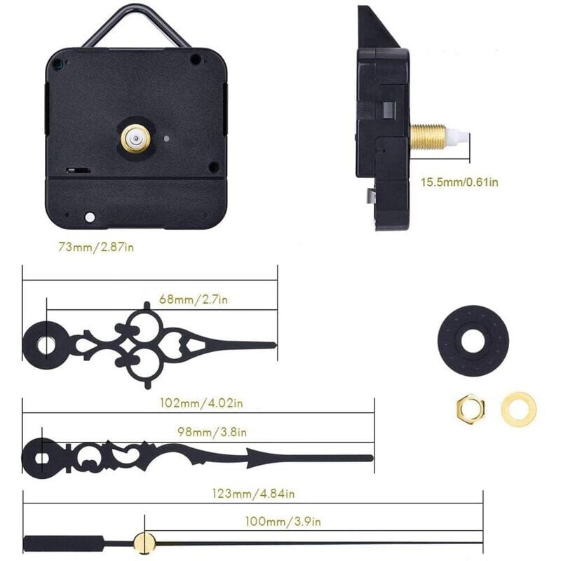 Quartz DIY Wall Clock Movement Mechanism Battery Operated DIY Repair Parts - Image 2
