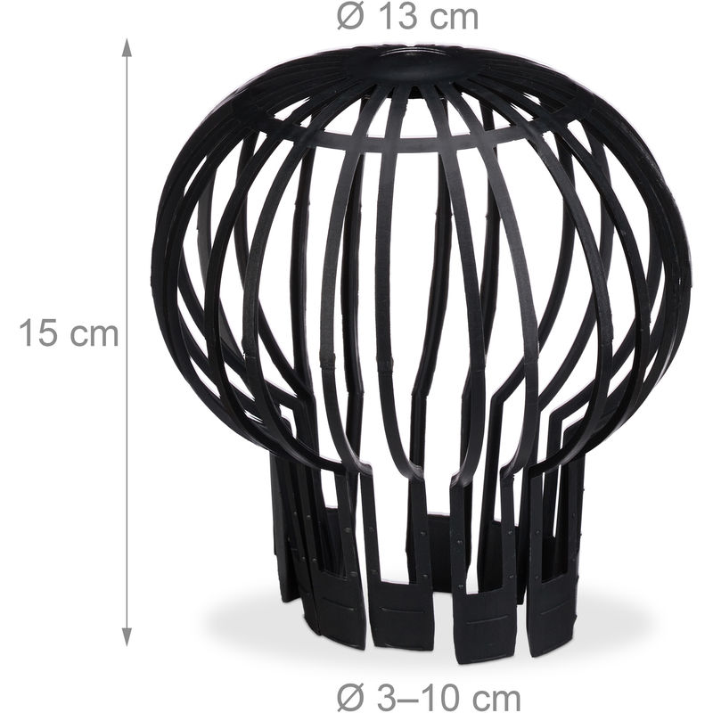 Downspout Cover, 4-pack, Plastic Basket, Leaf Catcher for Gutter, Rain Pipe Cover, Gutter Cover, Ø 13 cm, black - Image 3