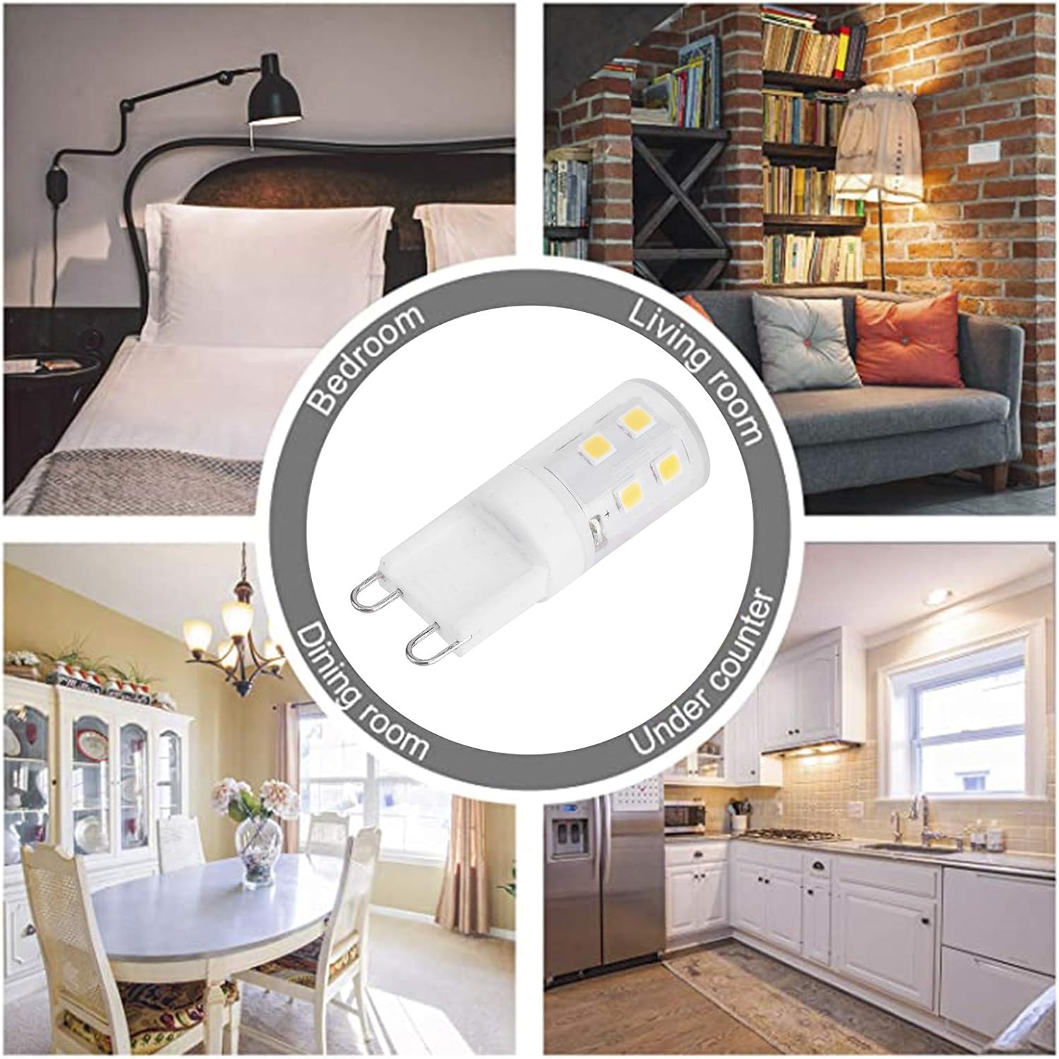 G9 LED Bulbs 2W 16-LED Mini Light Bulbs, Dimmable, Energy Saving Equivalent 30W Halogen, 10pcs, Ceramic Base, Eye Protection - Image 5
