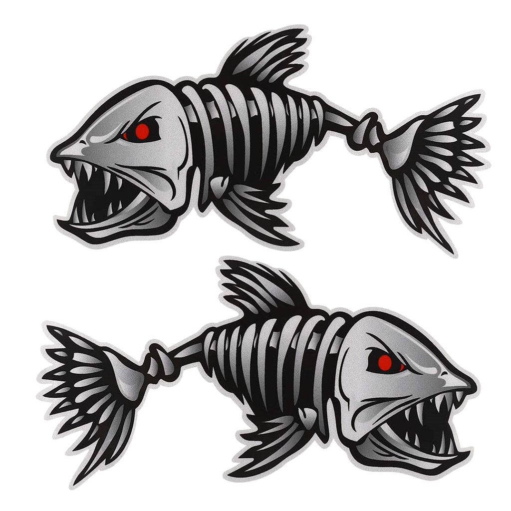 Kayak Fishing Boat Decal Sticker Set of 2, 25x13cm Reflective Car Decal Accessories - Image 1