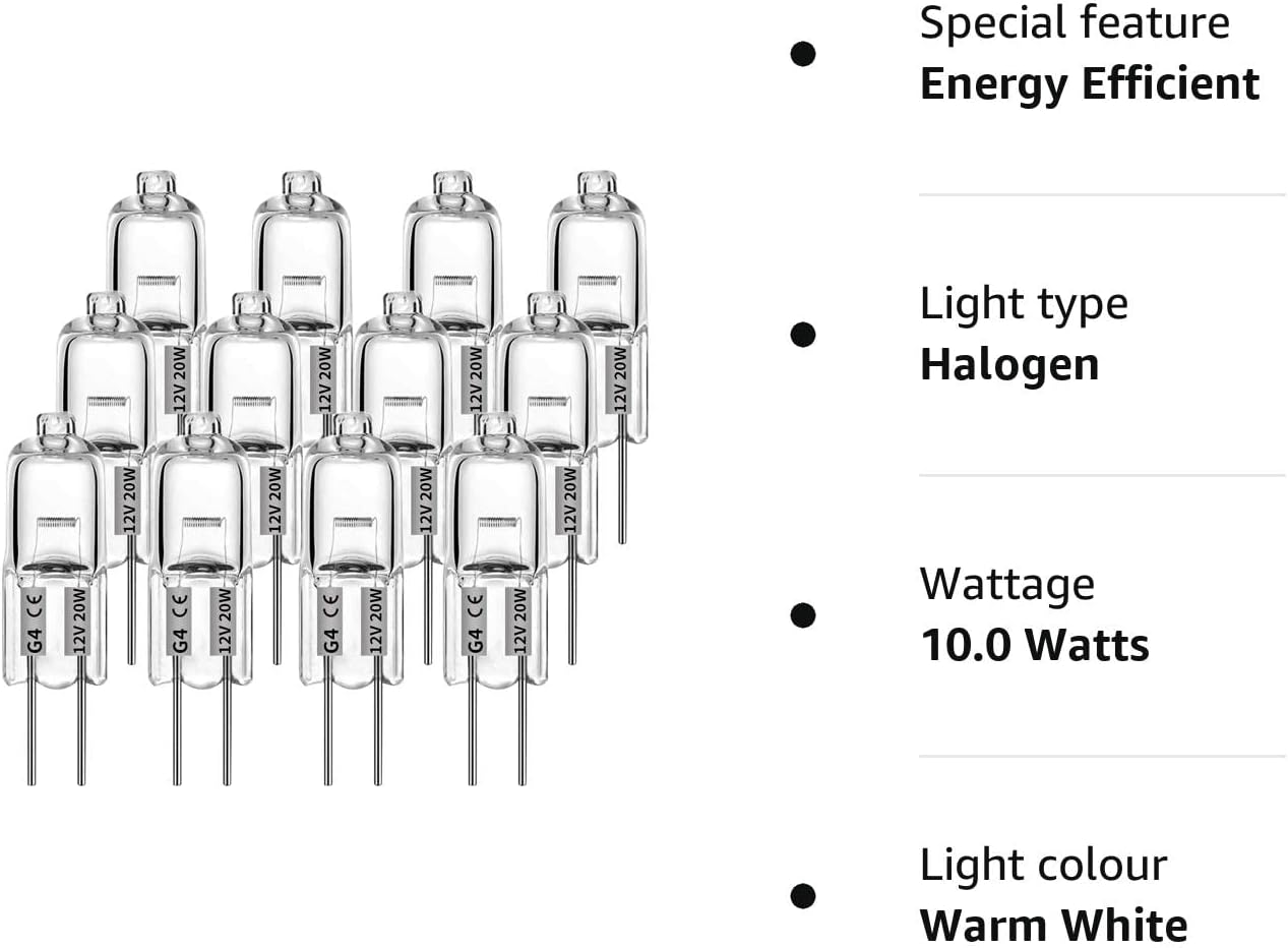 G4 halogen lamps 20W 12V - Warm white - 20 Pack 20pcs 20W 20pcs - Image 6