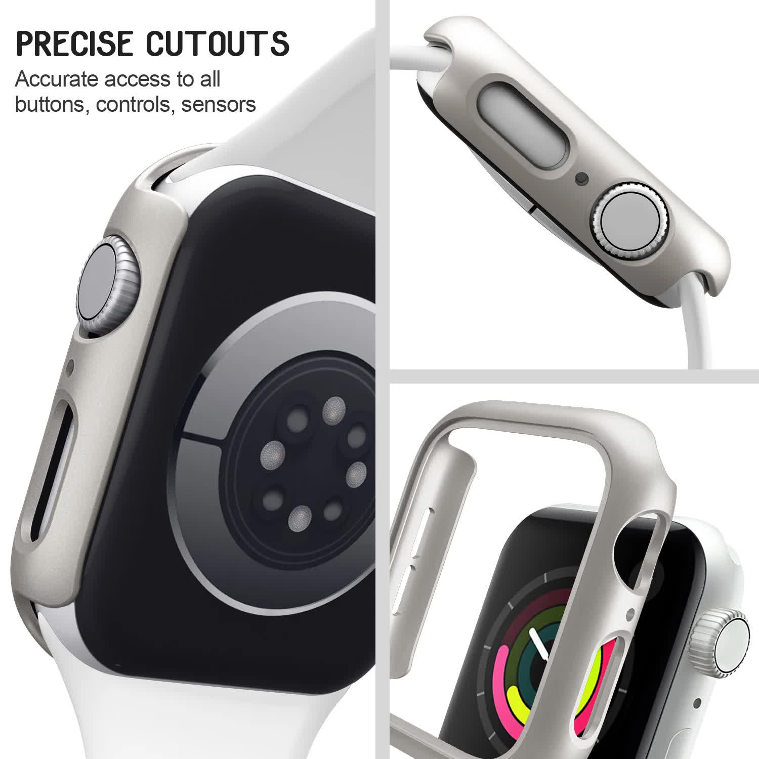 Hard PC Case for Compatible with Apple Watch 45mm 41mm 38mm 42mm 40mm 44mm iWatch SE Series 9 8 7 6 5 4 3 2 1 Matte Bumper Frame 3pcs - Image 4