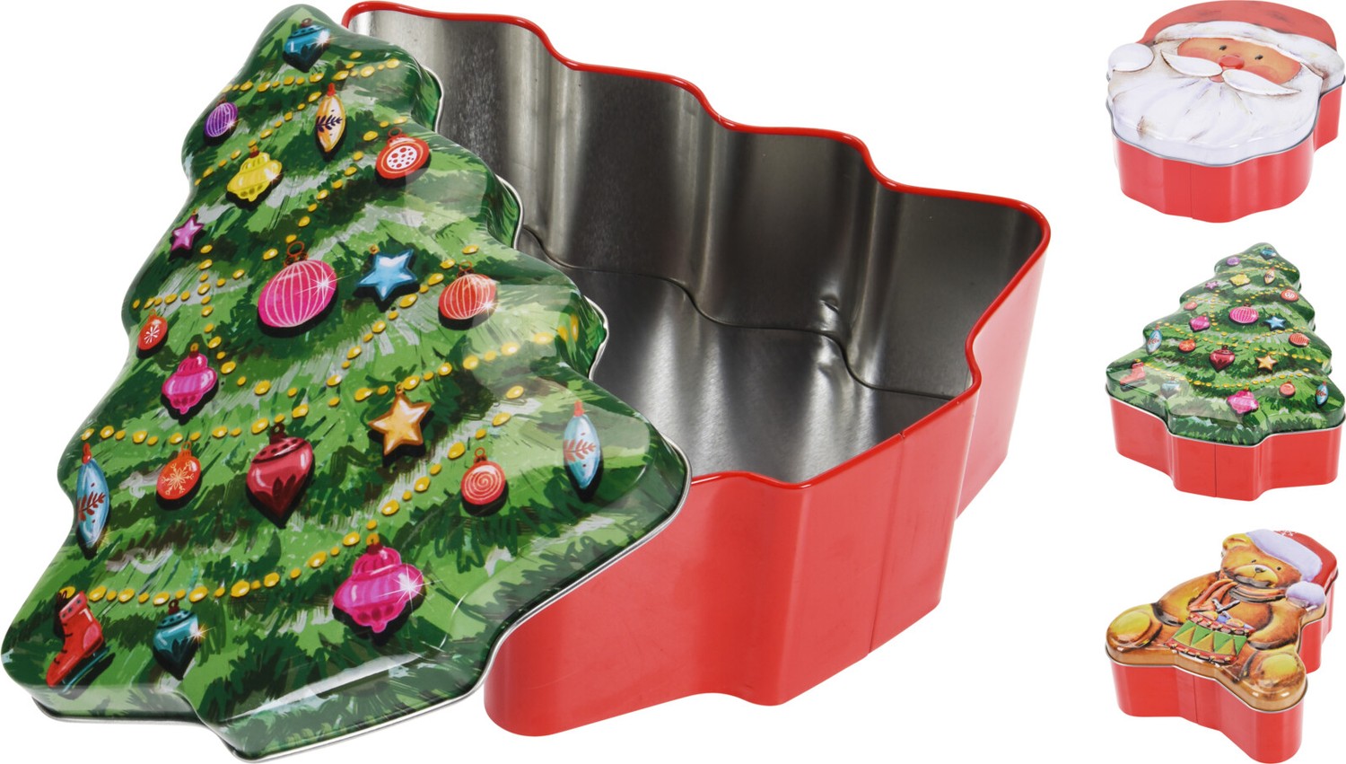 Christmas Tree Red Tin Can Decoration Red Tree - Image 1