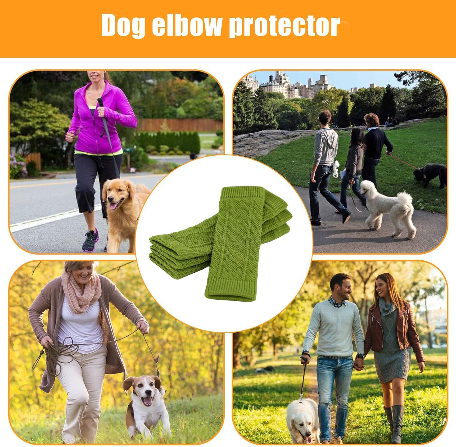 Dog Elbow Protector, 4 Dog Legs Knitted Socks, Dog Wound with Skin Friendly, Pet Leg Wound Protector, Dog Leg Warmer Wraps, Pet Elbow Protective Sleeve for Small Medium Dogs - Image 2