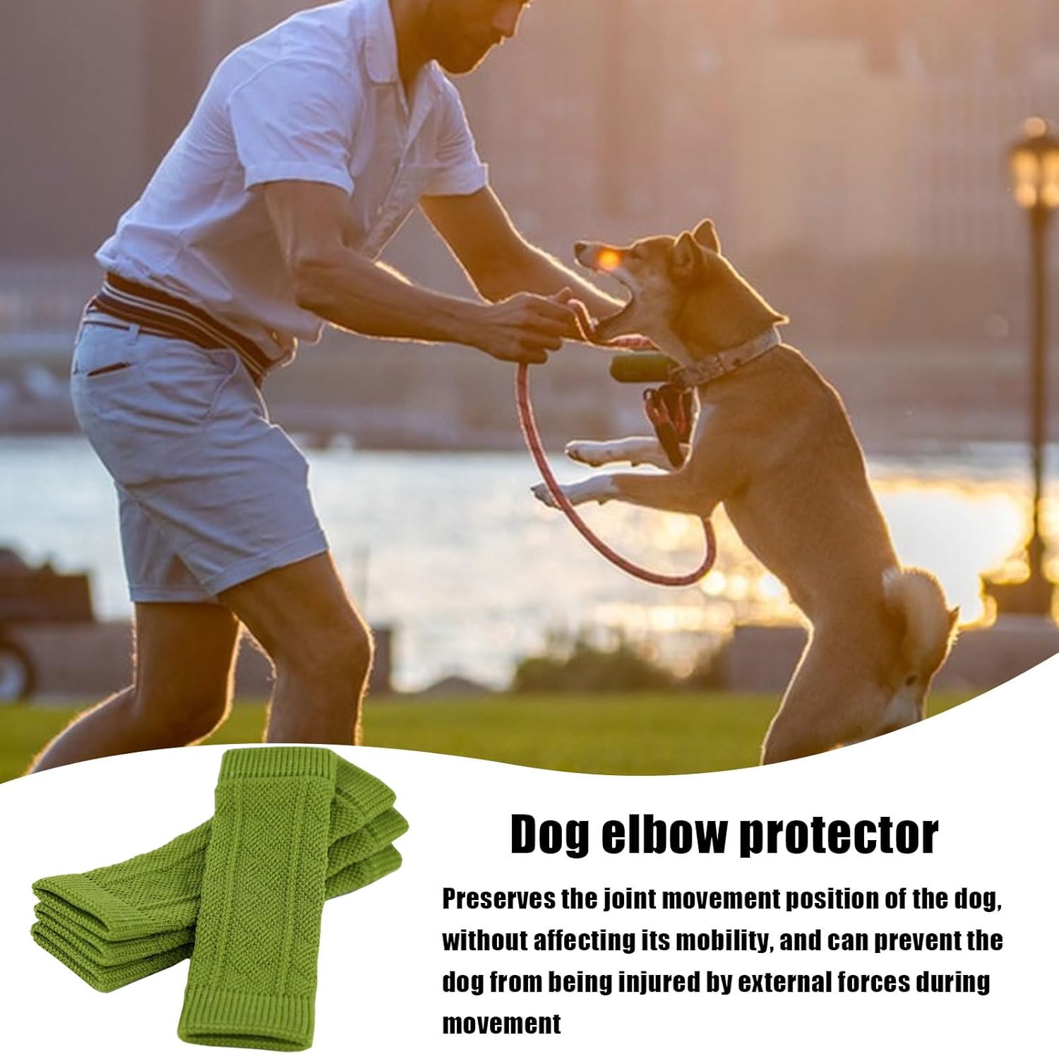 Dog Elbow Protector, 4 Dog Legs Knitted Socks, Dog Wound with Skin Friendly, Pet Leg Wound Protector, Dog Leg Warmer Wraps, Pet Elbow Protective Sleeve for Small Medium Dogs - Image 4