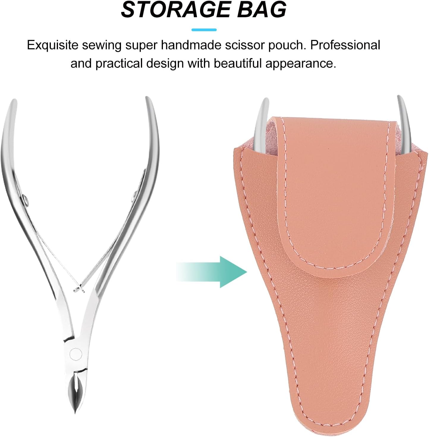 Nail Scissors Pouch Leather Pouch Holder Nail Cuticle Scissor Bag Nail Grooming Storage Case For Home Salon Cosmetic Use 3pcs - Image 4