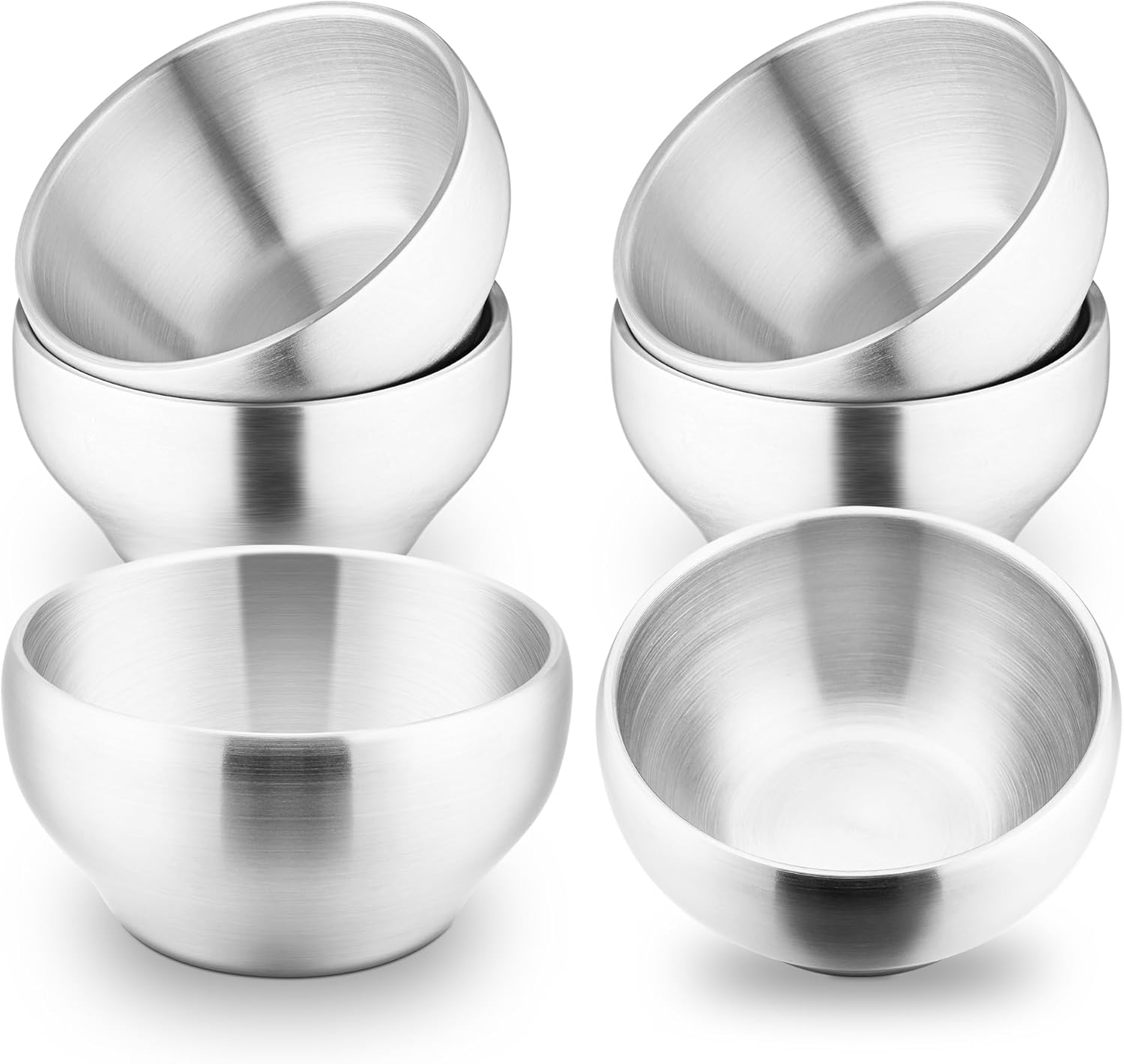 Stainless Steel Bowls for Kids-6 Pack, 12OZ Double Walled Baby Toddler Bowls for Baby Food/Cereal/Snack, 18/10 Non-Toxic Metal & Unbreakable, Dishwasher Safe - Image 1