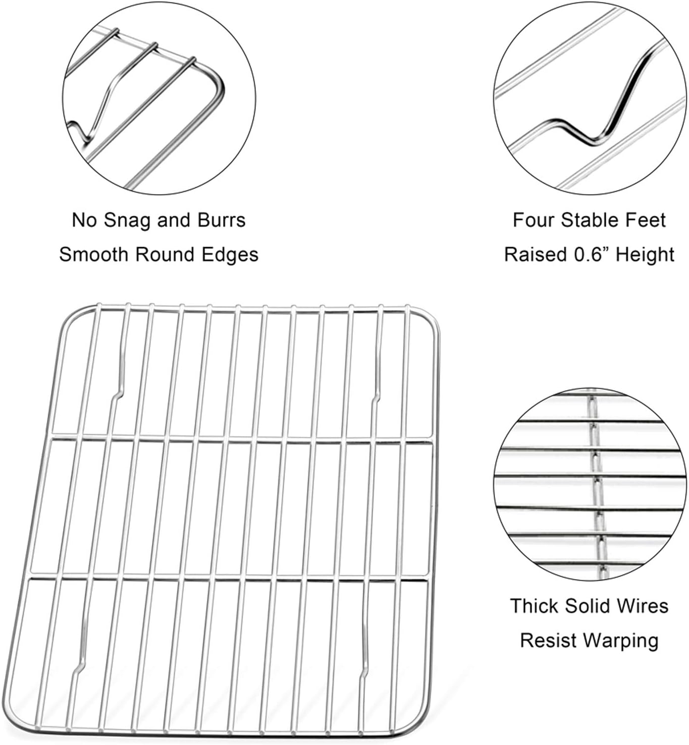 Small Baking Rack Set of 2, Stainless Steel Metal Roasting Cooking Racks, Size – 8.6