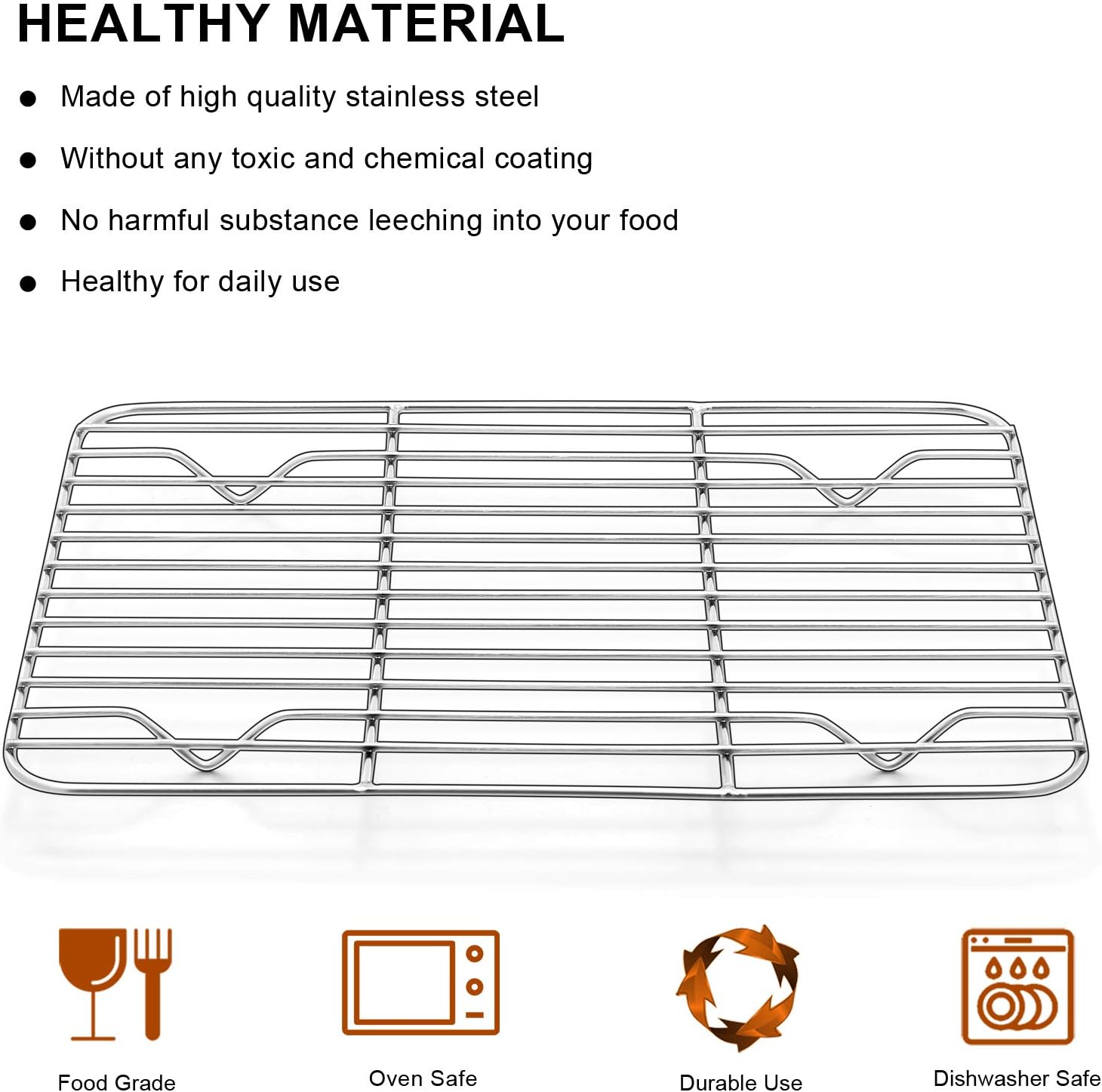 Small Baking Rack Set of 2, Stainless Steel Metal Roasting Cooking Racks, Size – 8.6