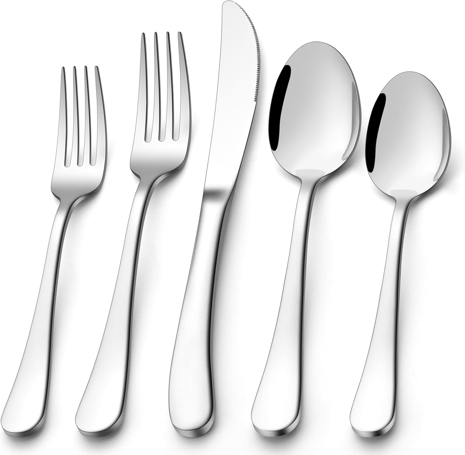 Heavy Duty Silverware Set for 8, 40-Piece Stainless Steel Flatware Cutlery Set, Thick Metal Eating Utensils Including Forks and Spoons Knife, Heavy Weight & Mirror Finish, Dishwasher Safe - Image 1