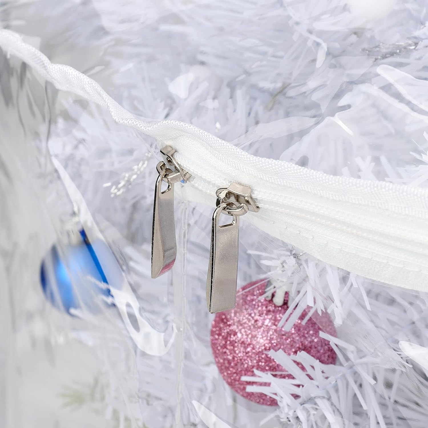 2Pcs Christmas Wreath Storage Container 20 Inch Clear Wreath Storage Bags Round Durable Wreath Bags Clear Everyday Bag with Dual Zippers and Sturdy Handles for Holiday Christmas Wreaths - Image 3