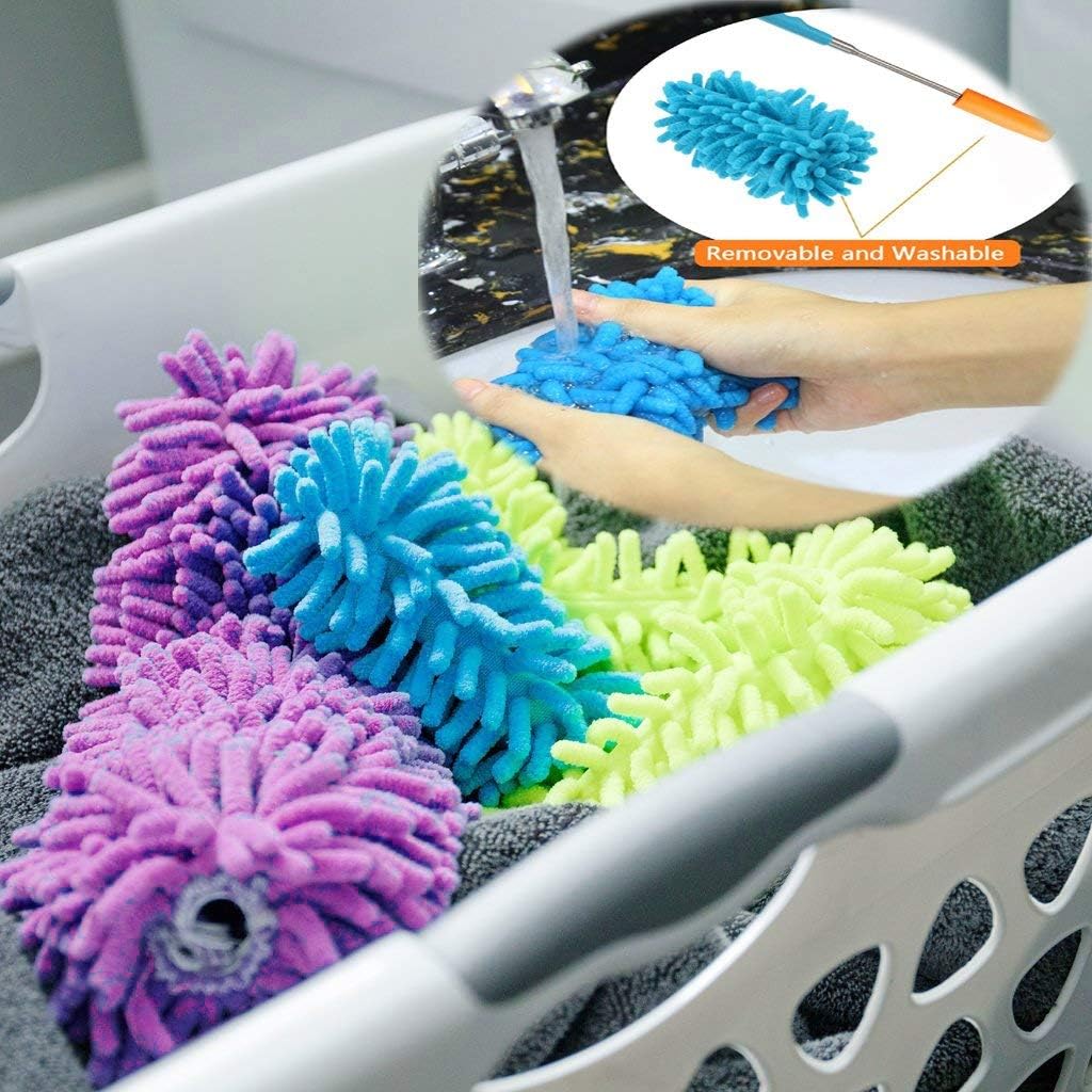 Washable Dusters for Cleaning, Phoenixes Feather Duster Extendable Dusting Wand 11