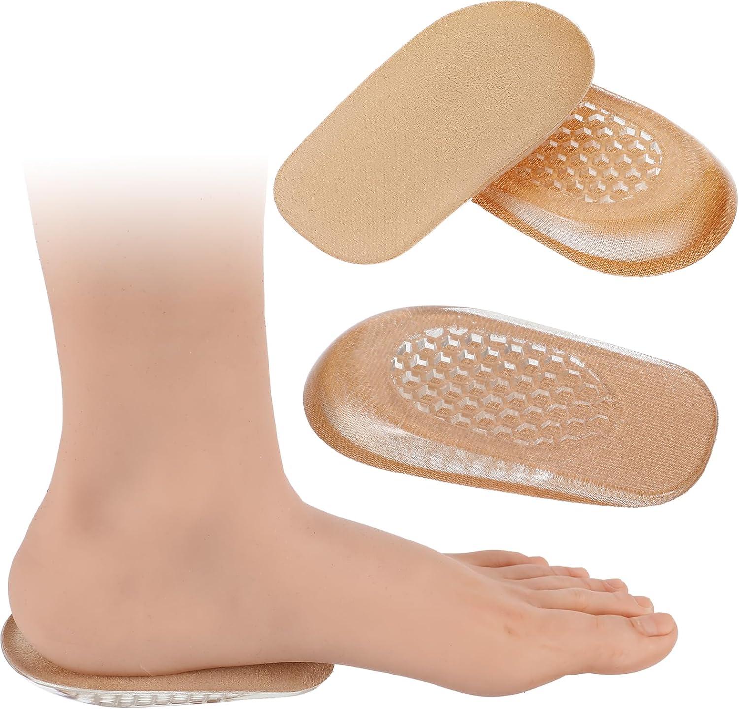 Heel Lifts, Gel Shoe Lifts for Uneven Legs 0.47 Inch Heel Lifts for Leg Length Discrepancy Soft Height Increase Insoles Shoe Lifts for Women Men, Comfort Half Foot Pads for Heel Pain - Image 1