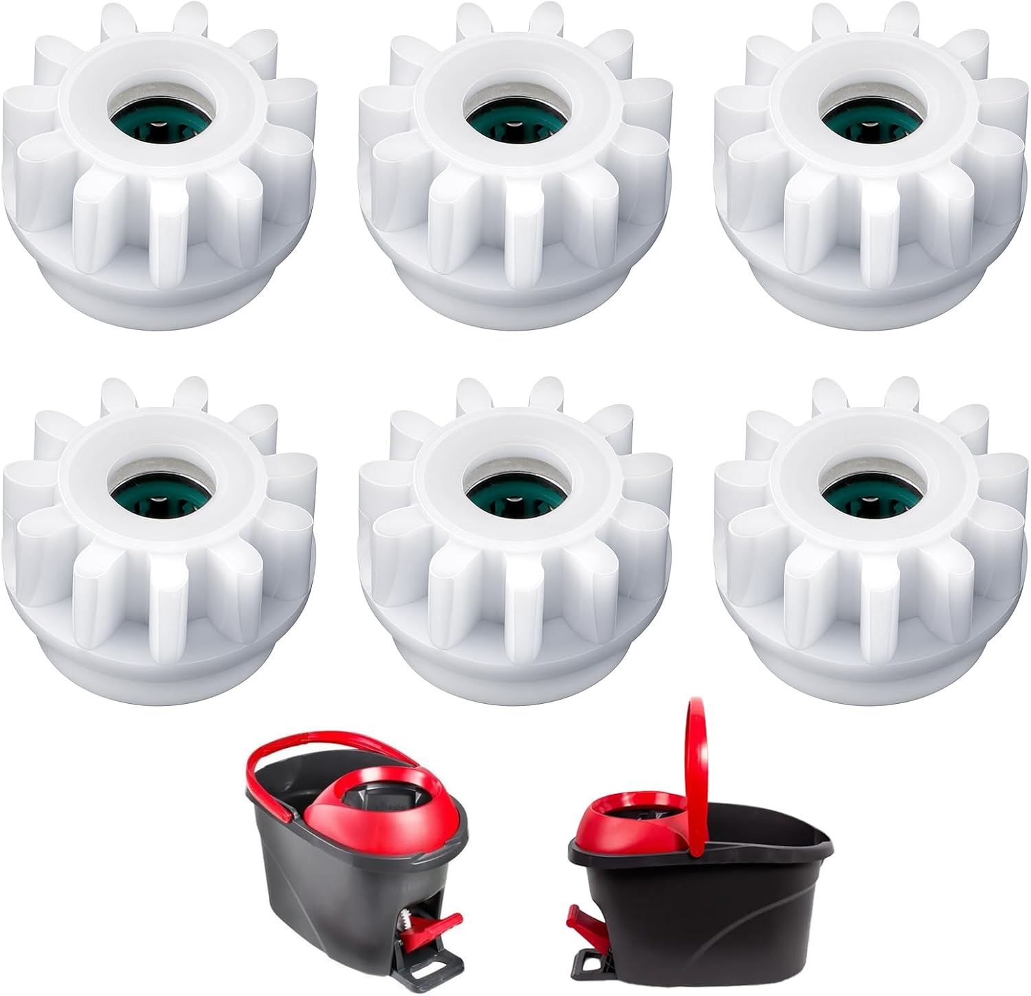 6Pcs Spin Mop Replacement Parts, Spin Mop Bucket Clutch Bearing Gear Replacement Compatible with Ocedar, One Way Bearing Bucket Gears Pedal Repair Replacement for Vileda and More Rotation Mop - Image 1