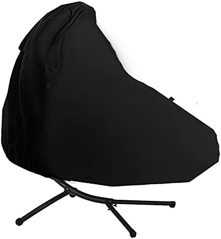 Updated Classic Waterproof Hammock Swing Chair Cover Patio Hanging Chaise Lounge and Stand Cover 73 Inch Outdoor Accessory Hanging Curved Steel Chaise Lounge Chair Covers (Black) (Black) - Image 1
