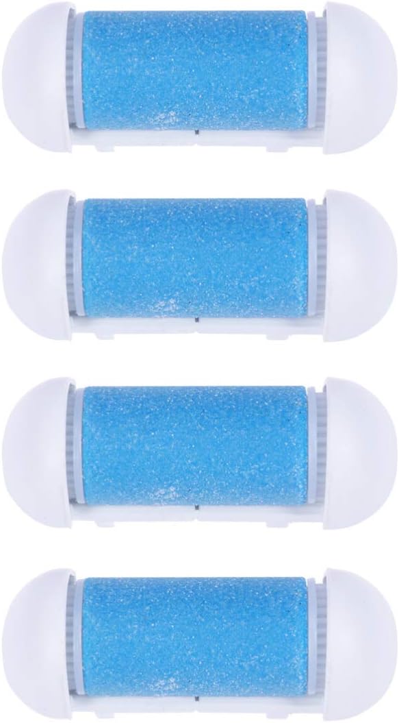 Electric Foot Remover 4pcs Replacement Roller Refill Head Pedicure Hard Skin Remover Rollers Electric Remover Accessories Foot File Foot Sander(Blue) - Image 1