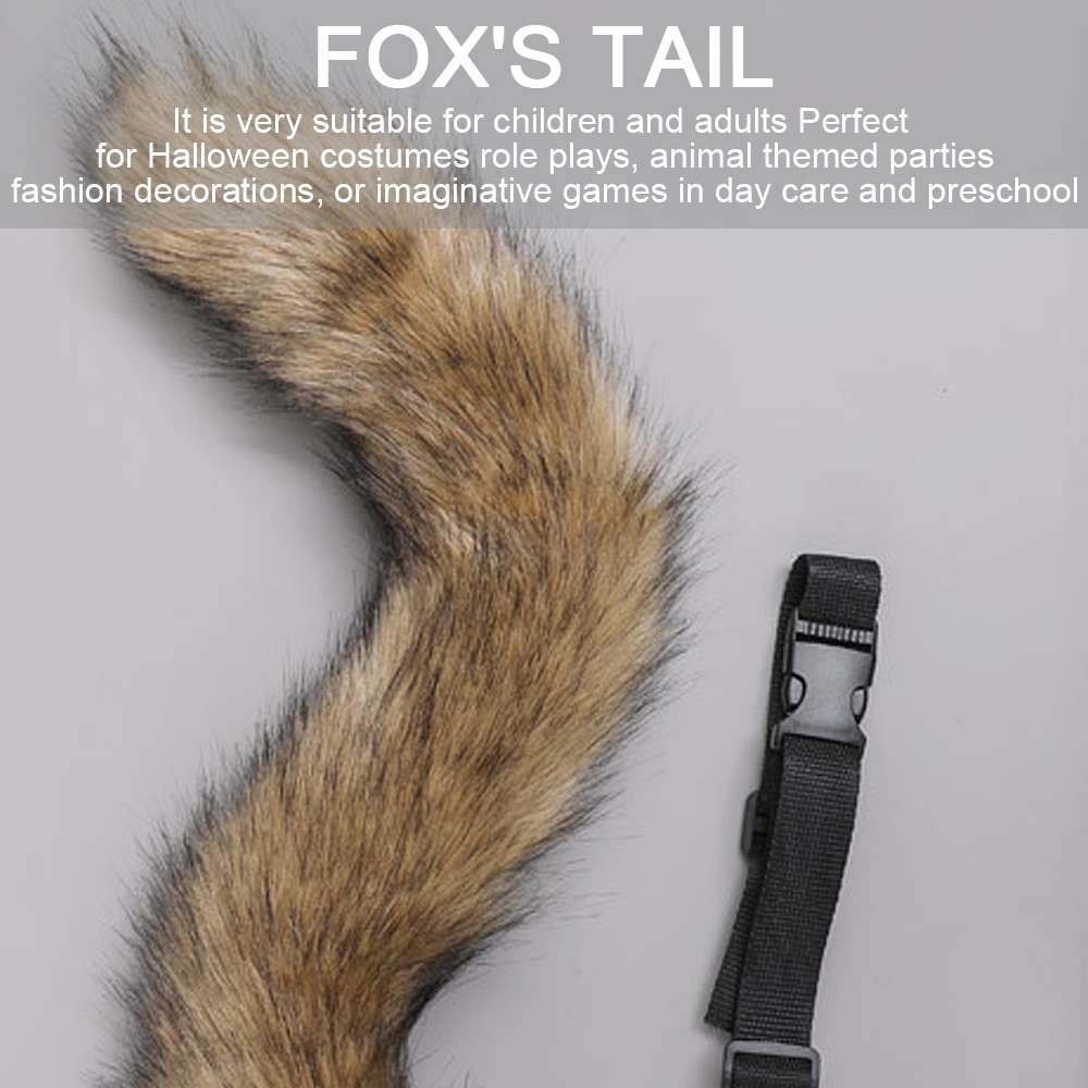 Faux Fur Cat Fox Wolf Fluffy Tail and Ears for Halloween - Image 4