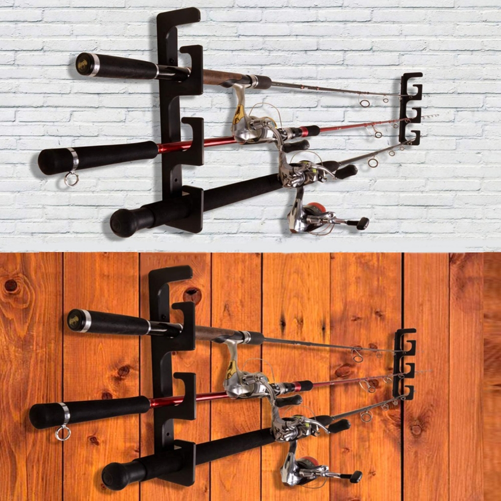 Fishing Rod Holders for Wall and Ceiling, Set of 6, 0.46 Size, Black, Garage Storage - Image 4