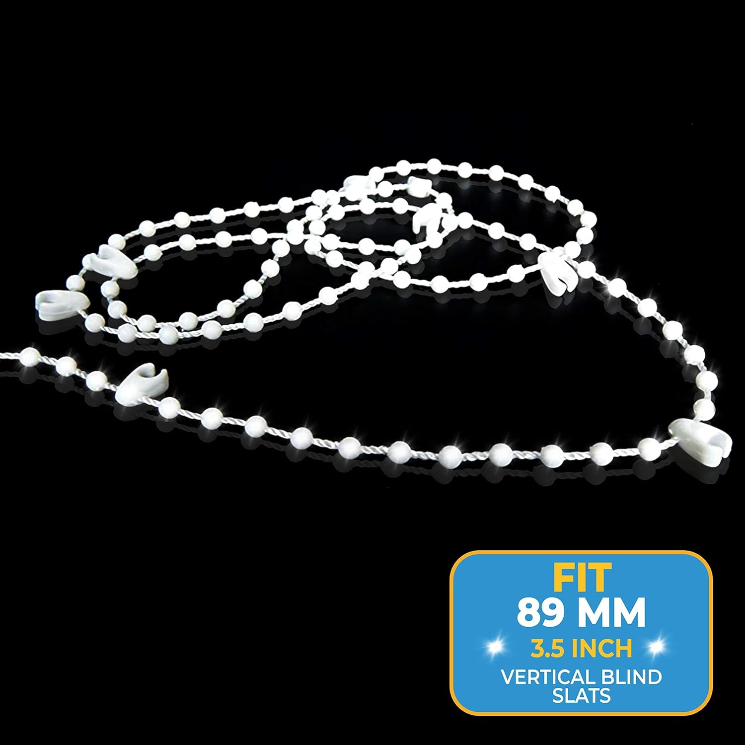 Compatible with Yux Vertical Blinds, 89mm Slats Bottom Chain, 20 Meters with 200 Clips - Image 2