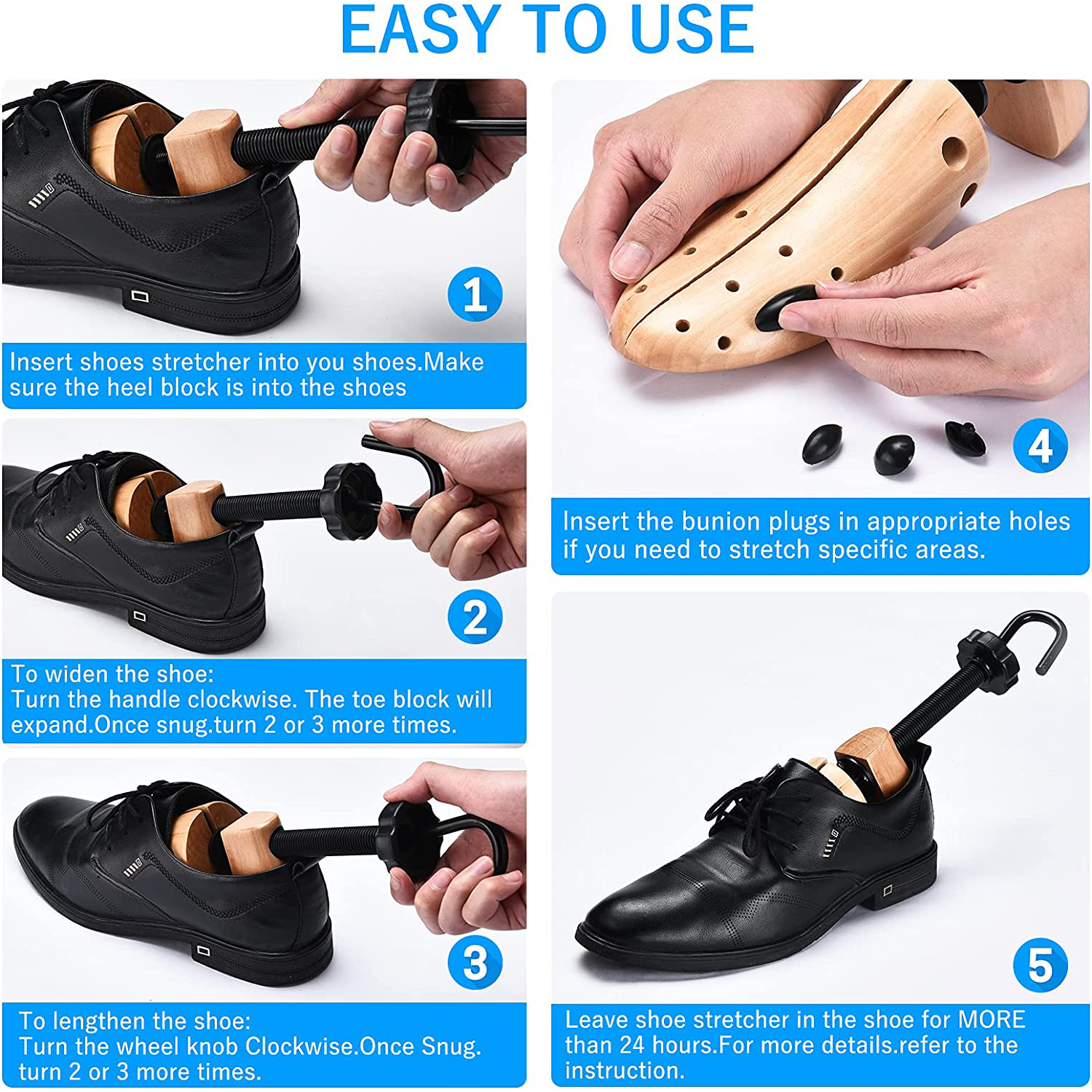 Wooden Shoe Stretcher 2 Pack for Yux 39-41 Compatible with Braun - Image 5
