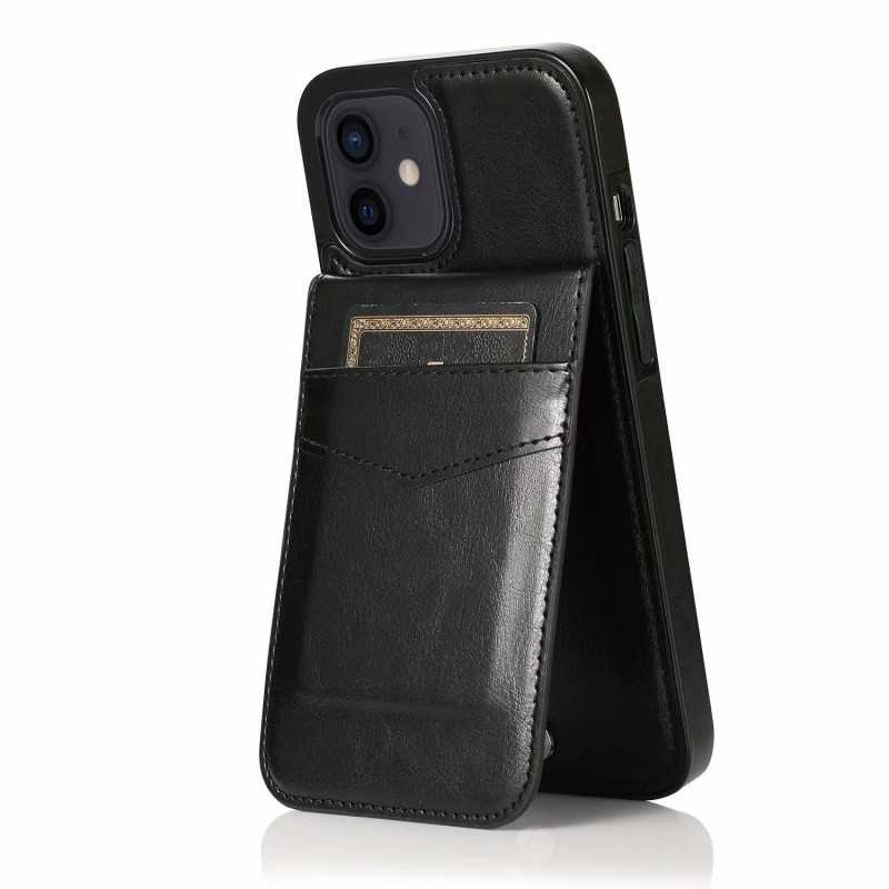 iPhone 13 Case with Card Holder Retro V3 6CK Black - Image 4