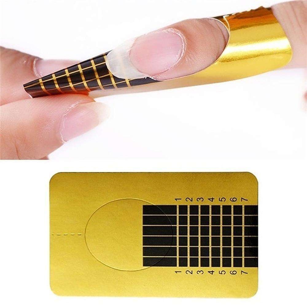 Gold Nail Templates 500 pcs Nail Forms - Compatible with Professional Nail Art - Image 2