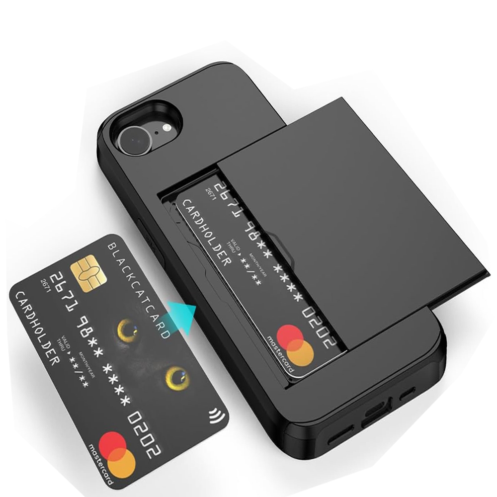 iPhone 16E Case with Card Holder Black | Compatible with iPhone 16E - Image 2