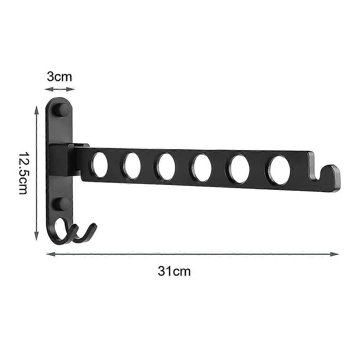 Foldable Clothes Hook Wall Mounted Rack Black 1 Pack Compatible with Braun - Image 2