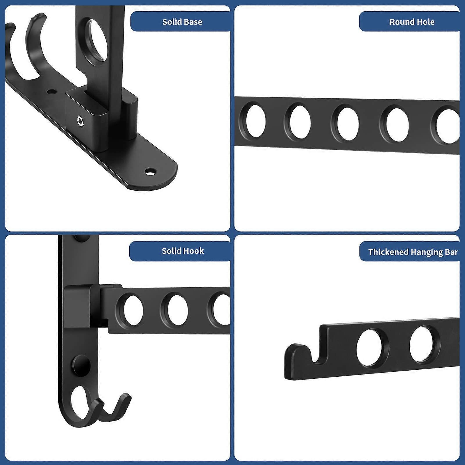 Foldable Clothes Hook Wall Mounted Rack Black 1 Pack Compatible with Braun - Image 4