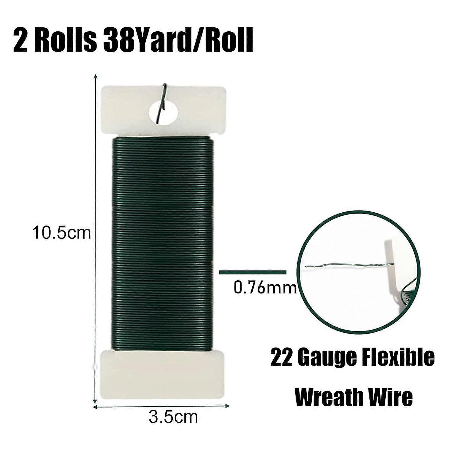 Green Floral Wire for Wreath Tying, 2 Rolls - Image 2