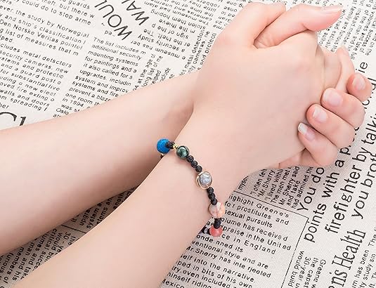 Solar System Bracelet with Nine Planets and Natural Stone Beads for Men and Women - Image 4