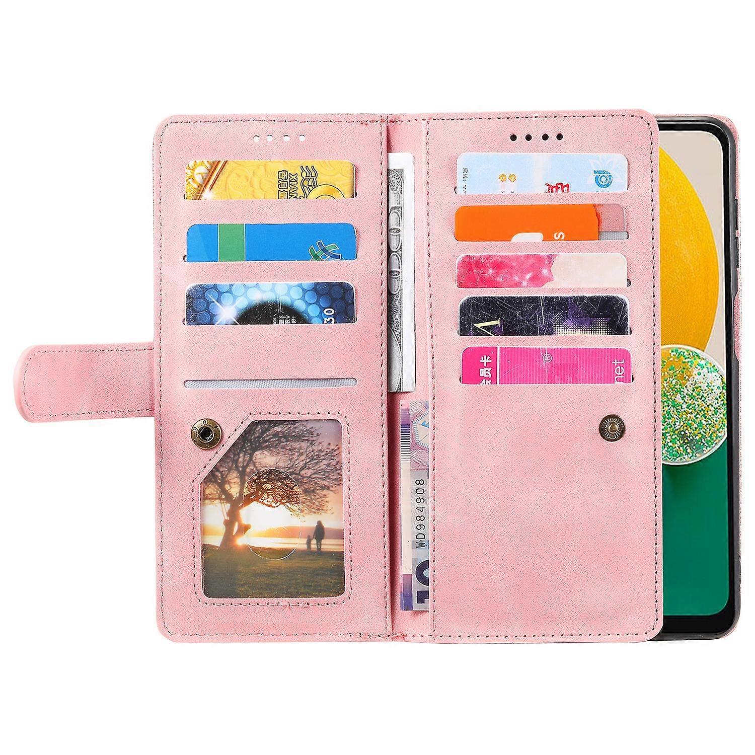 Compatible with Samsung Galaxy S25 Case Compatible PU Leather Zipper Wallet Phone Case with 9 Card Slots - Image 3